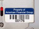 property of caption on security label