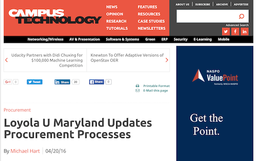 Loyola U Maryland Updates Procurement Processes