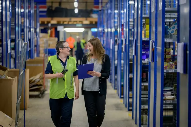 Employees in a warehouse