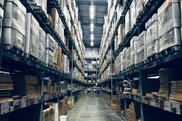The interior of a warehouse