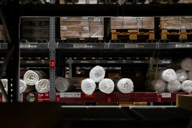 Warehouse shelves