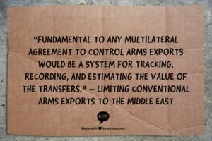 “Fundamental to any multilateral agreement to control arms exports would be a system for tracking, recording, and estimating the value of the transfers.” – Limiting conventional arms exports to the Middle East, United States Congressional Budget Office
