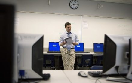 University class in computer lab