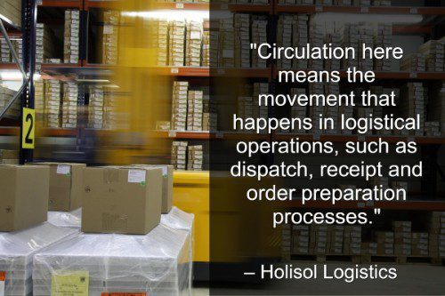 "Circulation here means the movement that happens in logistical operations, such as dispatch, receipt and order preparation processes." - Holisol Logistics