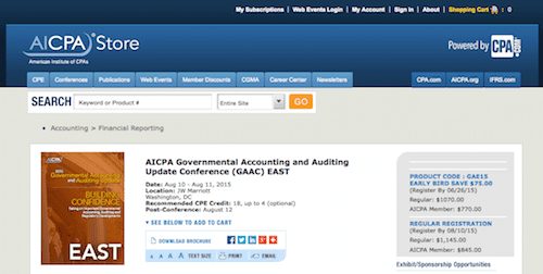 AICPA Governmental Accounting and Auditing Update Conference (GAAC) East