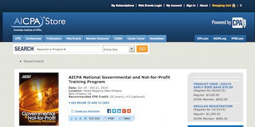 AICPA National Governmental and Not-for-Profit Training Program