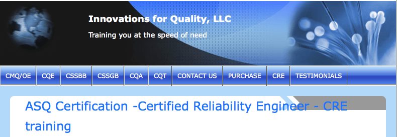 ASQ Certifiation - Certified Reliability Engineer