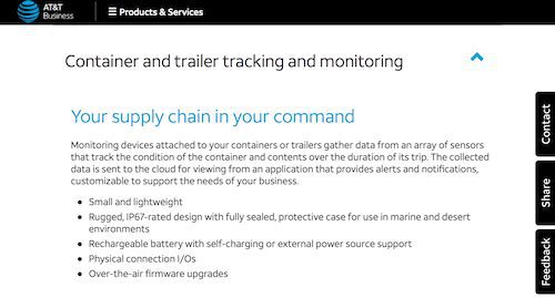 AT&T IoT Shipping Container and Trailer Monitoring Devices