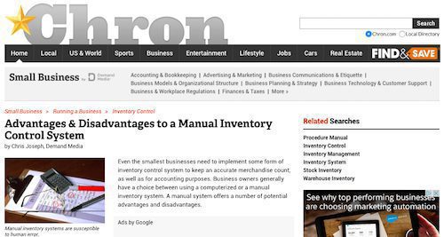 Advantages and Disadvantages to a Manual Inventory Control System