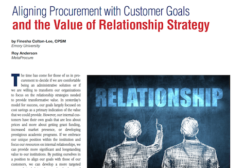 Aligning Procurement with Customer Goals and the Value of Relationship Strategy