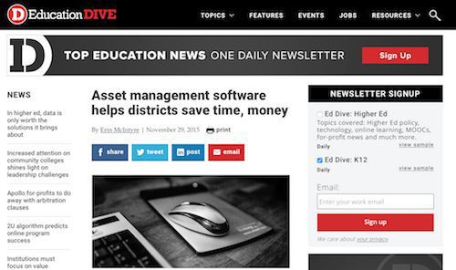 Asset Management Software Helps Districts Save Time Money