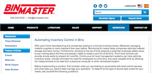 Automating Inventory Control in Bins