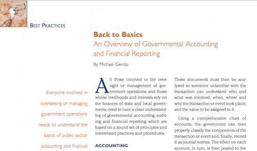 Back to Basics An Overview of Governmental Accounting and Financial Reporting