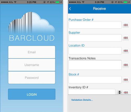 BarCloud app to track assets