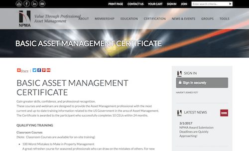 Basic Asset Management Certificate