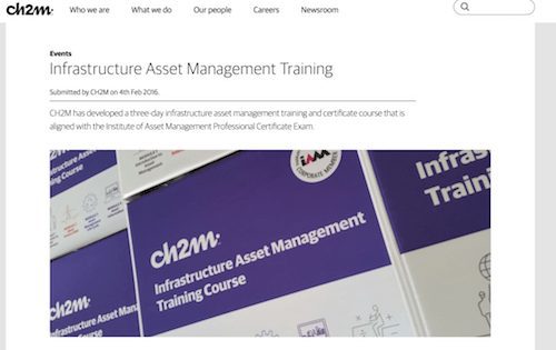 CH2M Infrastructure Asset Management Training