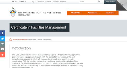 Certificate in Facilities Management