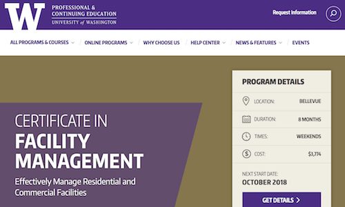 Certificate in Facility Management - University of Washington Professional & Continuing Education