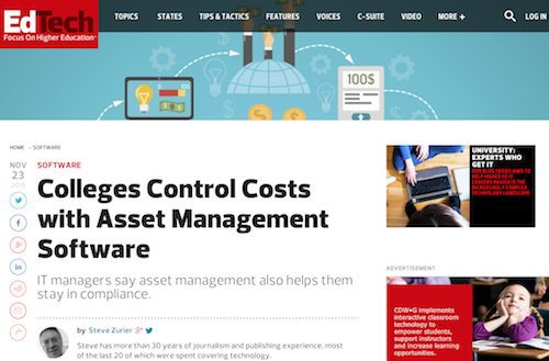 Colleges Control Costs with Asset Management Software