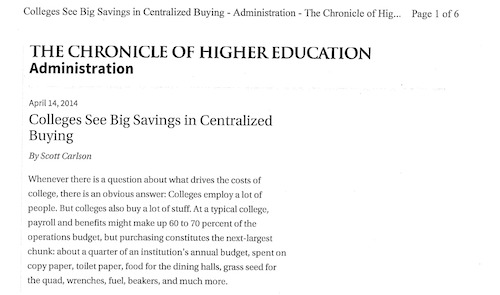 Colleges See Big Savings in Centralized Buying