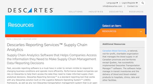 Descartes Reporting Services Supply Chain Analytics