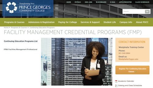 Facility Management Credential Programs (FMP)