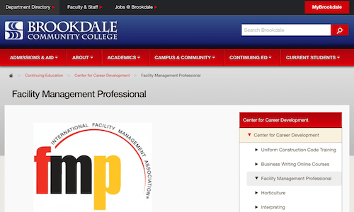 Facility Management Professional - Brookdale Community College