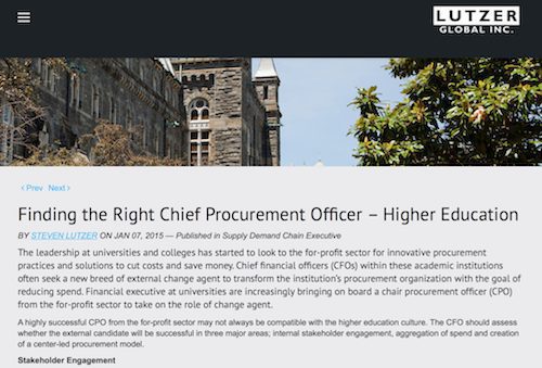 Finding the Right Chief Procurement officer Higher Education