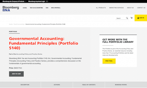 Governmental Accounting Fundamental Principles (Portfolio 5140)