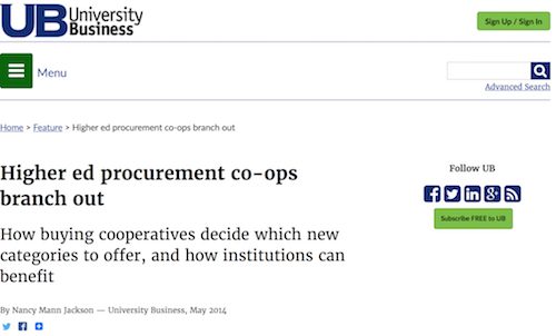 Higher Ed Procurement CoOps Branch Out
