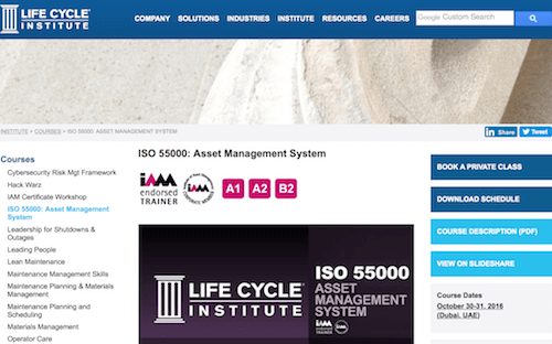 ISO 55000 Asset Management System Training