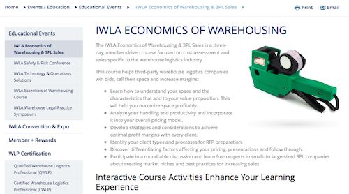 IWLA Economics of Warehousing and 3PL Sales