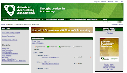 Journal of Governmental & Nonprofit Accounting