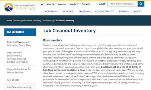 Lab Cleanout Inventory