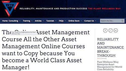 Life Cycle Asset Management EAM Training Online