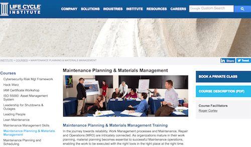 Maintenance Planning and Materials Management Training