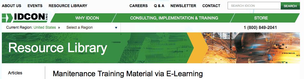 Maintenance Training Material via E-Learning