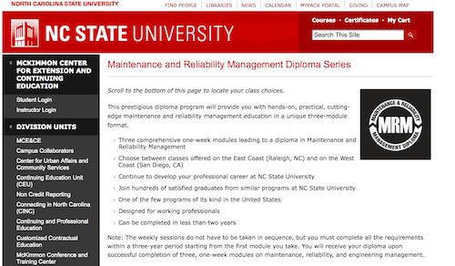 Maintenance and Reliability Management Diploma Series