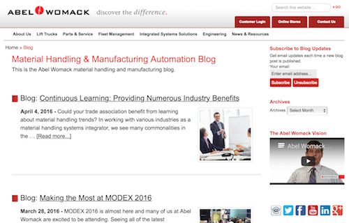 Material Handling and Manufacturing Automation Blog