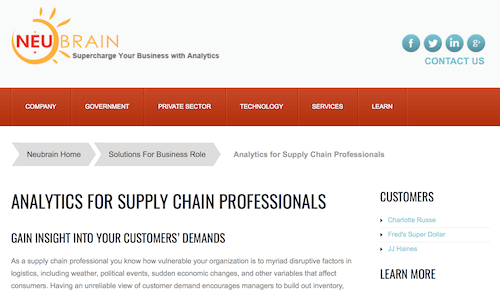 Neubrain Supply Chain and Logistics Analytics Software