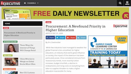 Procurement A Newfound Priority in Higher Education