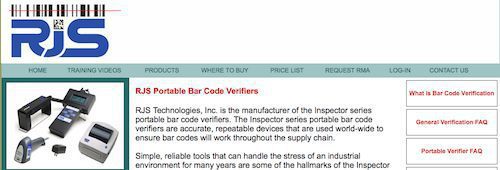 RJS Portable Bar Code Verifiers