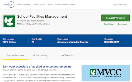 School Facilities Management, Associate of Applied Science