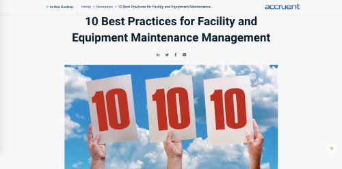 10 Best Practices for Facility and Equipment Maintenance Management 