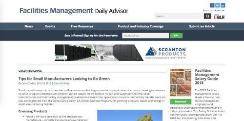 Tips for Small Manufacturers Looking to Go Green