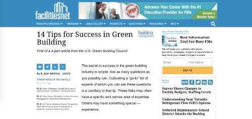 14 Tips for Success in Green Building