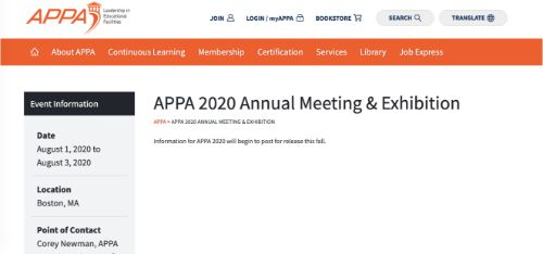 APPA 2020: Annual Conference and Exhibition