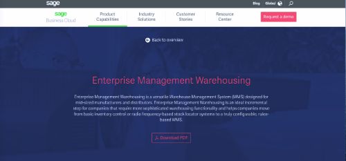 Sage Enterprise Management Warehousing