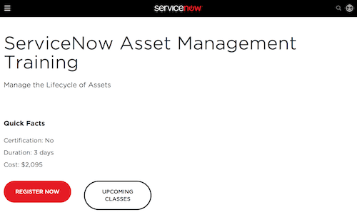 ServiceNow Asset Management Training