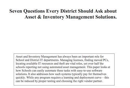 Seven Questions Every District Should Ask About Asset Inventory Management Solutions